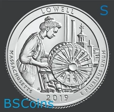 2019 S ATB Qtrs Lowell Nat Hist Park, MA - BU ONE Coin - In Stock - Ship TODAY!!