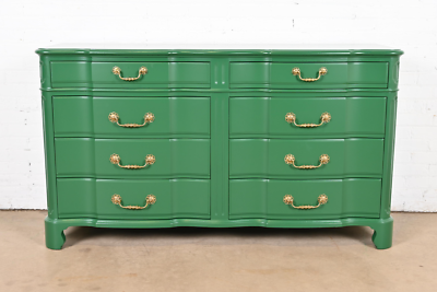 John Widdicomb Green Lacquered Eight-Drawer Double Dresser, Newly Refined |  eBay
