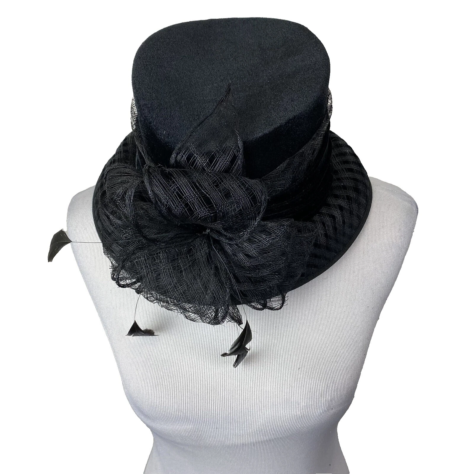 Derby Sombreros Vintage Negro para Mujeres