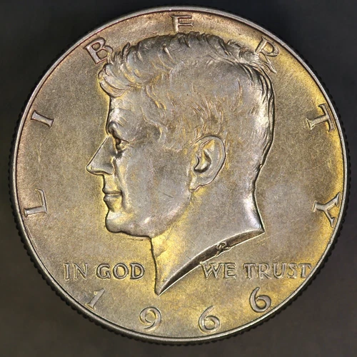 1966 KENNEDY HALF DOLLAR BU FRESH FROM AN ORIGINAL ROLL-LOT-AA-2781-TONED