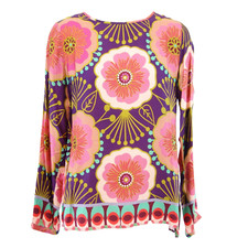 Bluse Milano Italy 40 L Bunt Damen Shirt Tunika Hemd Oberteil Viskose Np 69 Neu