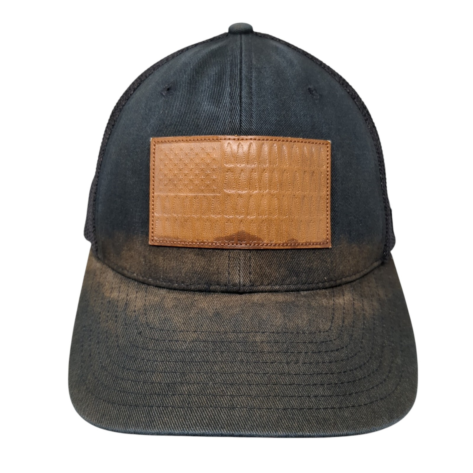 American Tree Flag Fitted Trucker Hat Black L/XL Mesh Back 6 Panel Columbia