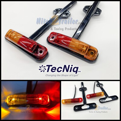 2" Amber Marker LED Light TecNiq Reflective Clearance Trailer RV - Foto 5