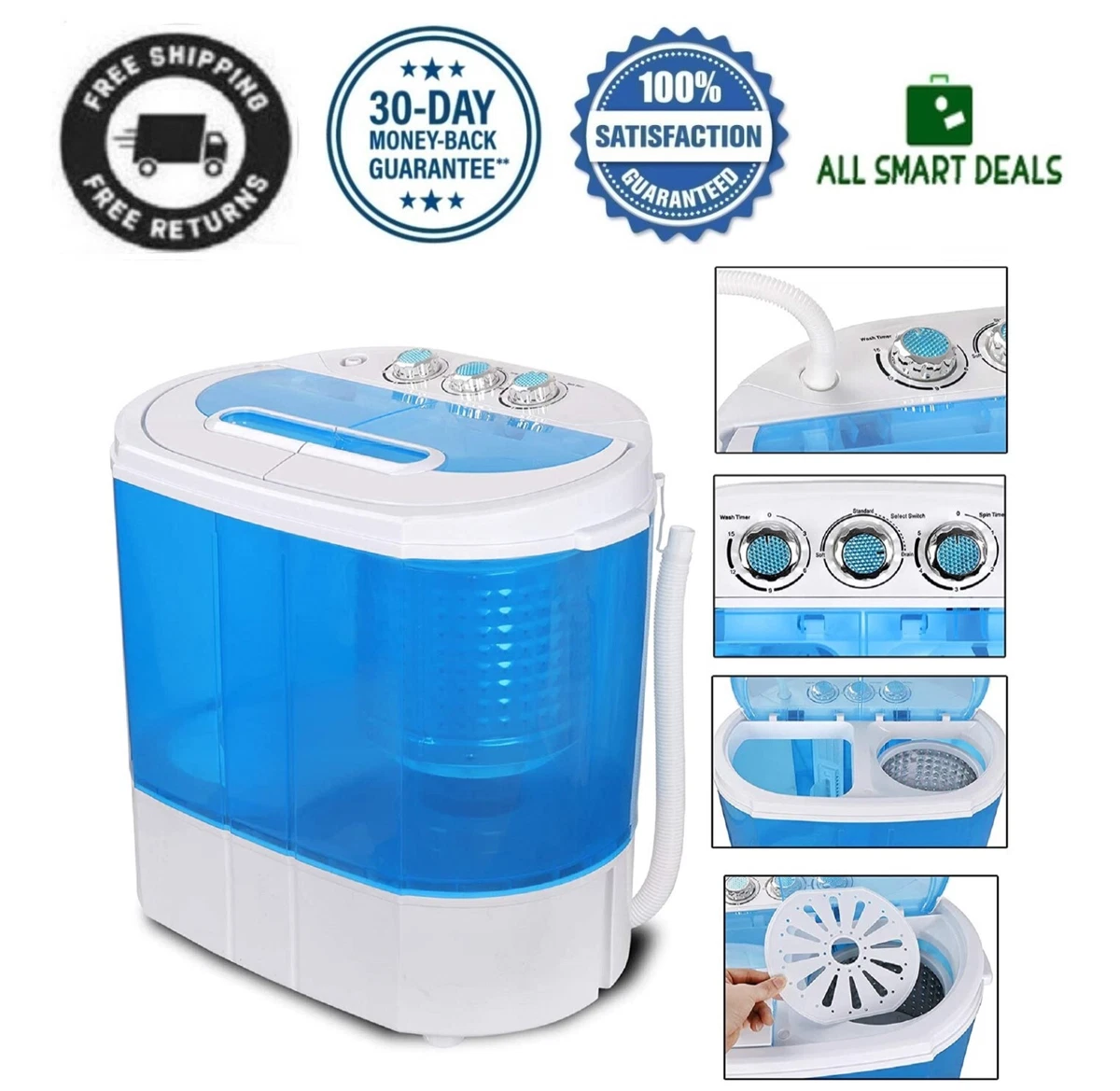 Lavadora Portatil Secadora Pequeñas Mini Compacta Small Washer Washing  Machine