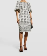 $396 Sachin & Babi Women's Ivory Satin Square Neck Zoey Sheath Dress Size M