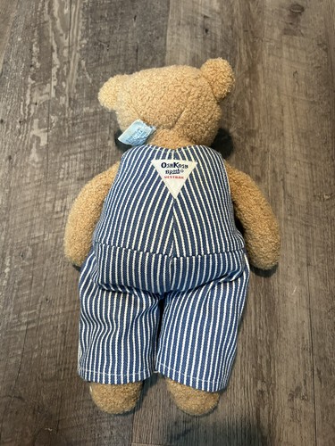 Vintage Eden Osh Kosh Teddy Bear Plush in Striped Overalls 11" - Picture 2 of 2