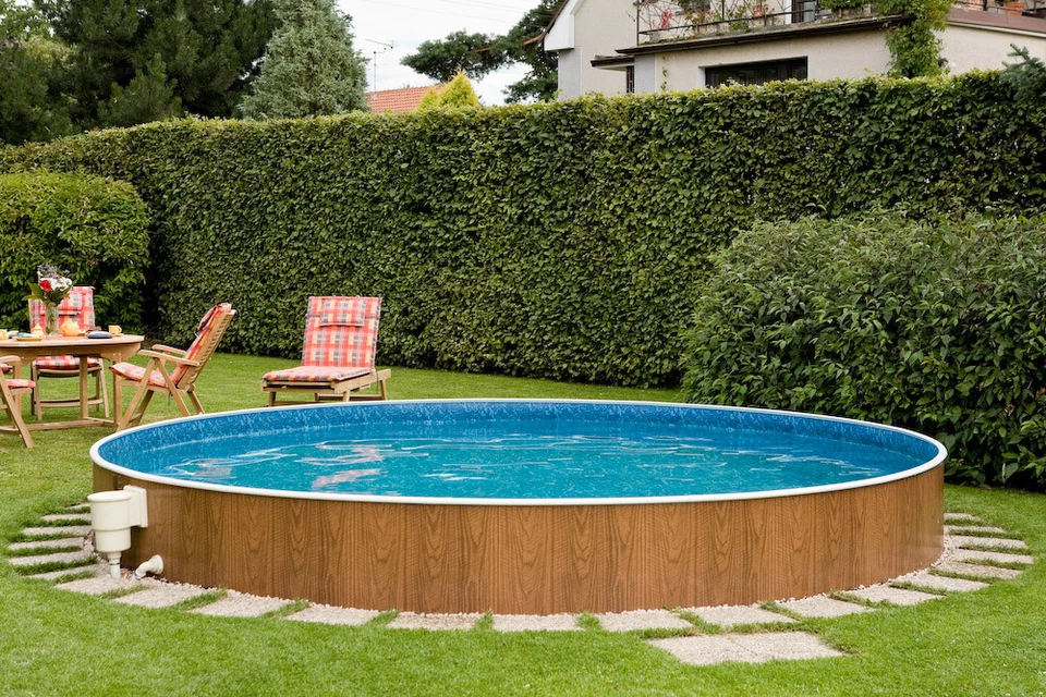 Stahlwandpool Schwimmbecken Pool Holzoptik 3,60 x 1,20 m Skimmer Poolfolie - Bild 2 von 4