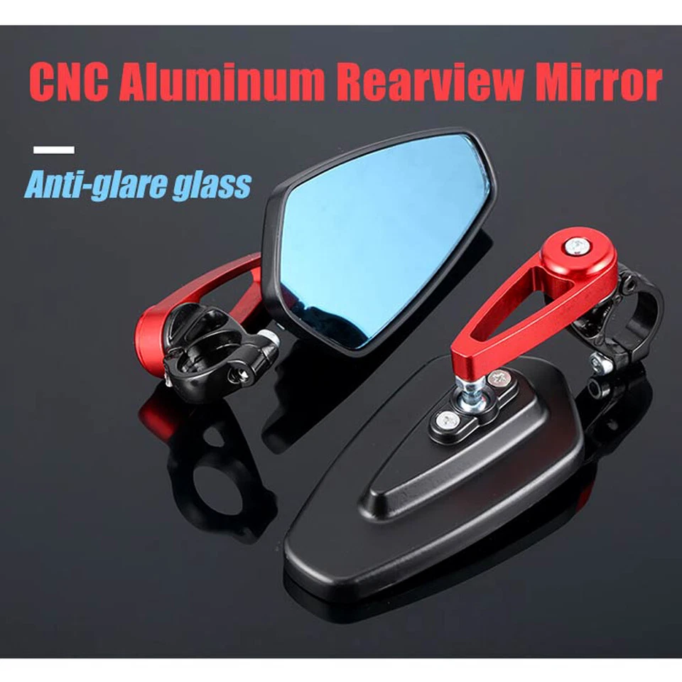 Espejo retrovisor de extremo de barra negro CNC izquierdo y derecho para Ducati Monster 696 796 900 1100 Foto 3 de 4