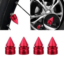 4Pcs Red Car Tire Rim Valve Wheel Dust Cover Stems Caps Accessories Universal  