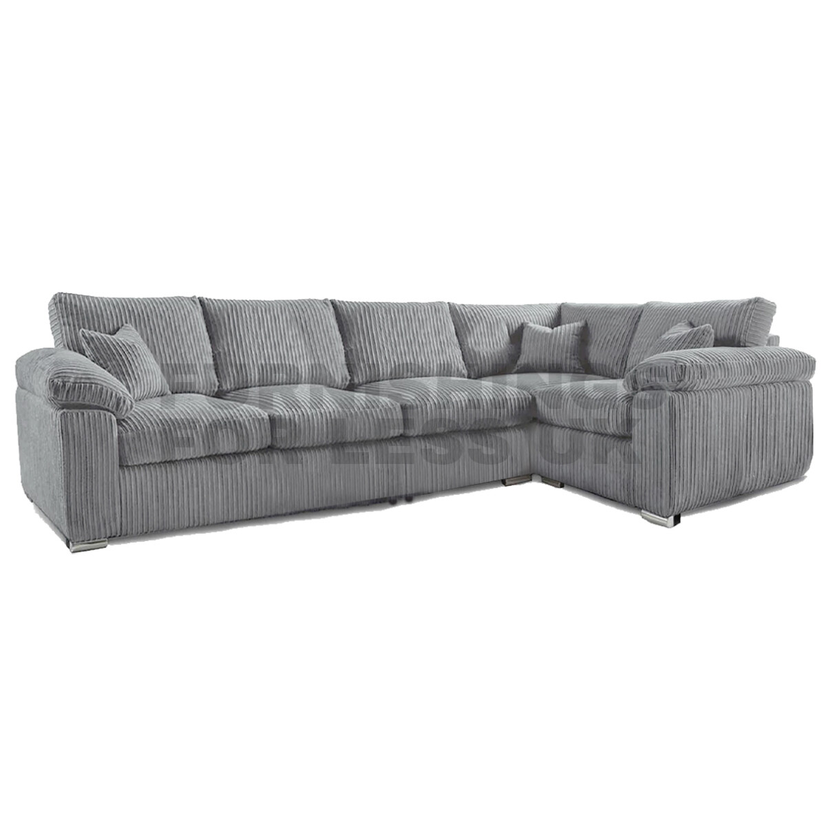 New Large Corner Sofa 4 5 Seater L Shaped Soft Cord Delta Bespoke Grey