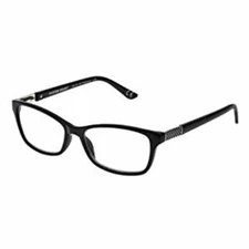 New! Foster Grant Colorred Jules Black 1.25 Reading Glasses W/Soft Case. 