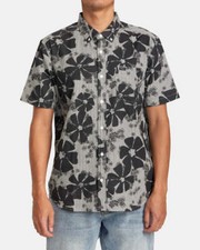 RVCA Men's S/S Button Shirt YOYOGI SEERSUCKER - Black - Medium - NWT