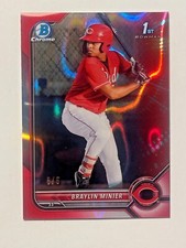 BRAYLIN MINTER 2022 BOWMAN BASEBALL 1ST CHROME RED LAVA REFRACTOR # /5