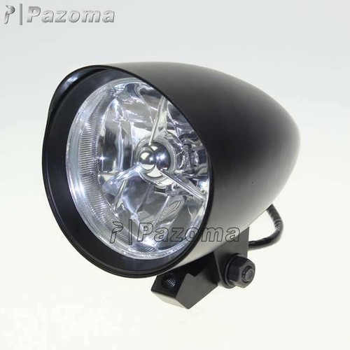 4.5" Motorcycle Tri-Bar Bullet Headlight Head Lamp For Harley Bobber Chopper - Picture 4 of 9