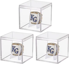 Championship Ring Display Case 3pcs Clear Acrylic Golf Ball Display Box