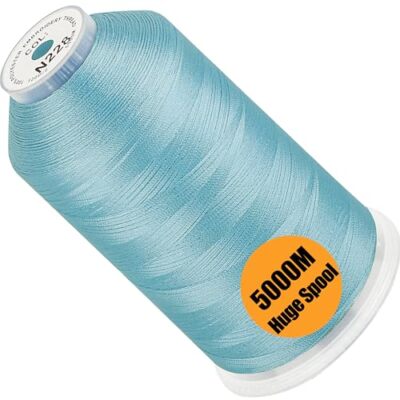  - Single Huge Spool 5000M Each Polyester Embroidery Machine Baby Blue-N228
