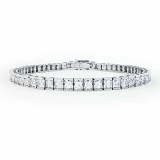 White gold finish princess cut created diamond tennis bracelet Dubai Amira