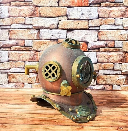 18" Diving Helmet US Navy Mark V Deep Sea Divers Antique Scuba SEA Divers Helmet - Picture 4 of 6