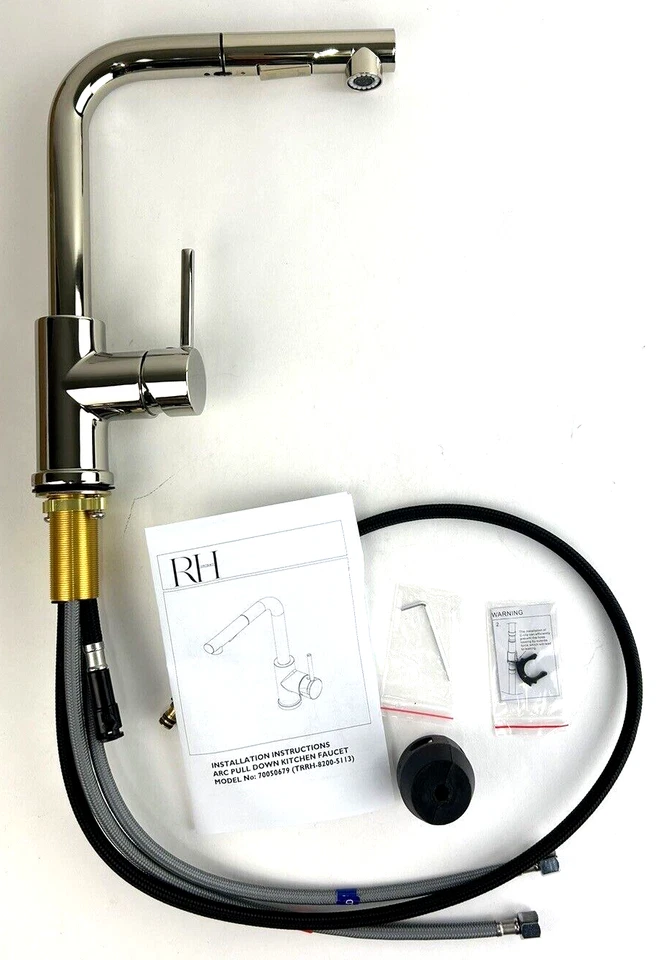 Grifo de cocina Newport latón bronceado/arco derecho pulido níquel NUEVO Foto 3 de 4