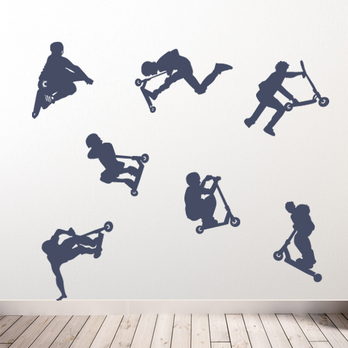 Stunt Scooters Kids Sports DIY Wall Decal Decorative Vinyl Stickers New Deco A49 - Picture 25 of 26