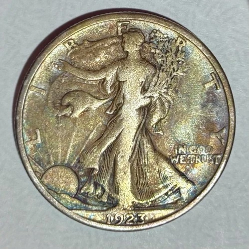1923 S Walking Liberty Half Dollar - VF - Scarce Date - Nice Toning