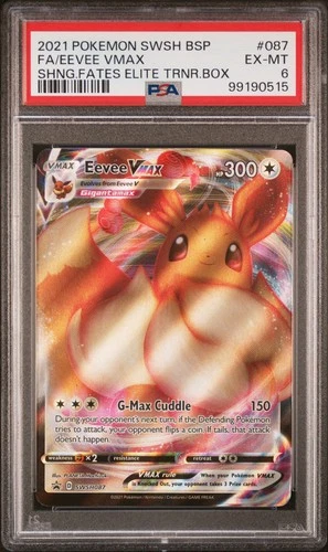 2021 POKEMON SWSH BLACK STAR PROMO #087 FULL ART/EEVEE VMAX PSA 6