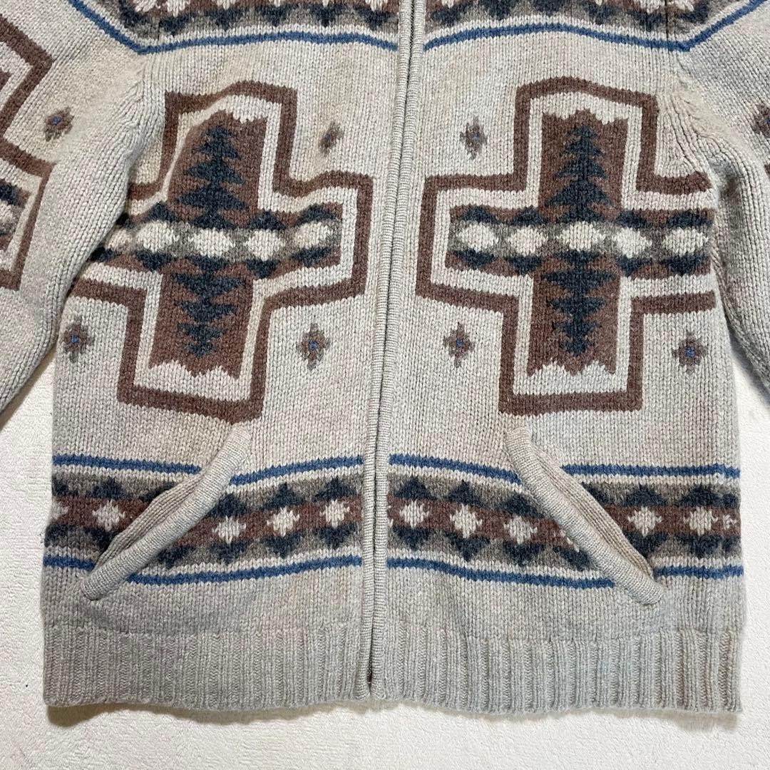 Pendleton Wool Zip-up Cardigan Native Pattern S V… - image 3