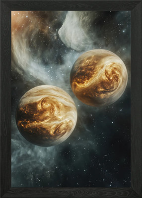 Gas Riesen Planeten im Weltraum Gerahmtes Wandbild Poster Leinwanddruck Bild