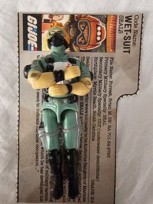 1986 Vintage G.I. GI Joe Lot 3.75 ARAH USN SEAL Wet Suit v1 Figure *99% Complete