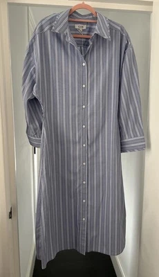 Vestido camisero ala de murciélago azul y blanco COS. Talla 10. Nuevo con etiquetas. - Imagen 1 de 4