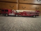 Funrise 1992 Vintage Rare Red Fire Truck Tiller Ladder Lights And Sounds Tonka