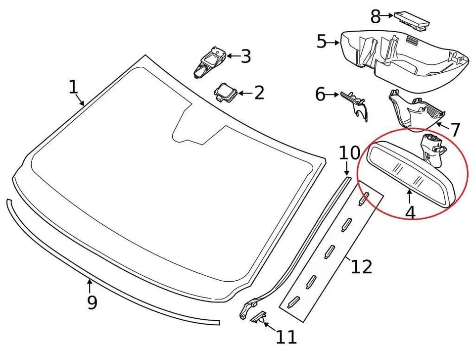 Оригинальное внутреннее зеркало заднего вида для Volvo S60 T5 Premier 2015-2016 годов выпуска 31402729 - Изображение 2 из 4