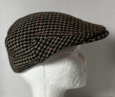 VINTAGE Bates Hatter Men s Newsboy Houndstooth Tweed Wool Cap Sz. S/M