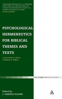 Harold J. Ellens (U. A.) | Psychological Hermeneutics For Biblical Themes And...