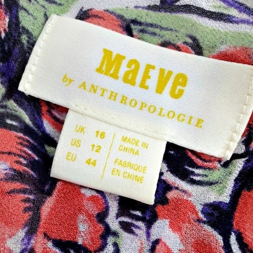 Maeve by Anthropologie Flora Maxi Wickelkleid V-Ausschnitt Gr. 12 Cottagecore Freizeit - Bild 6 von 9