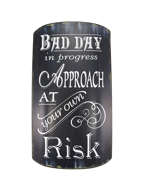 Zeckos Distressed Finish Retro BAD DAY IN PROGRESS Metal Sign