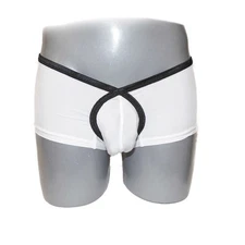 Pants with extra room at the front, colour-blocked (M)