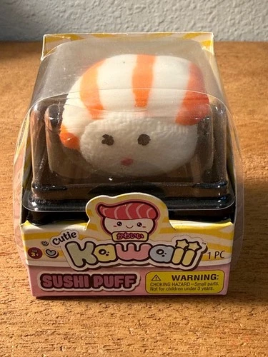 Kawaii Sushi Puff Squishy Stretchy Toy, White/Orange MPN 5245