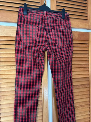 H&M trousers EUR 36 tartan red mix UK 8-10 slim fit skinny jeans - Picture 8 of 11
