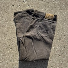 Vintage 90s Lee Riders Brown Corduroy Pants 42x30 40x31 Straight Leg USA Made