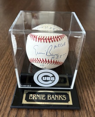 ERNIE BANKS  Mr. Cub  Chicago Cubs Caseworks Custom Baseball Display Case MLB