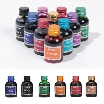 Tinte Füllertinte Schreibtinte für Füllhalter 30ml Tinte im Glas 10 Farben Blau~ - Bild 1 von 4