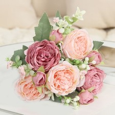 Seide Faux Perser Rose Bouquet 5 Stiele für Hochzeit für Home Party Dekoration