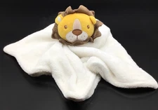 Lion Baby Lovey Orange w/ Soft Mane White Plush 11x11 Security Blanket DTU Inc