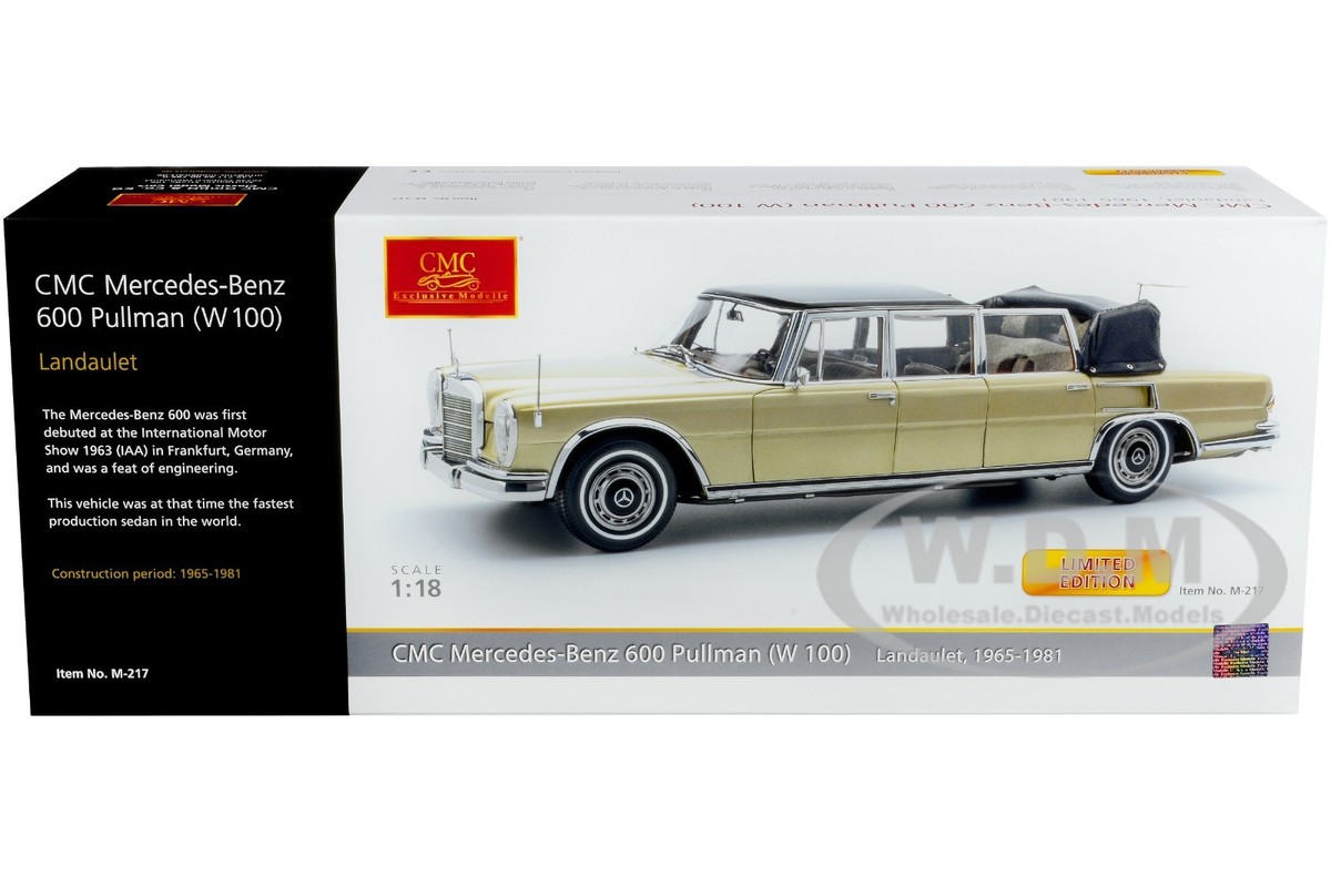 1964-81 MERCEDES 600 PULLAMN W100 LANDAULET CONVERTIBLE GOLD 1/18