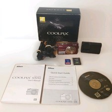 N. MINT in Box Nikon COOLPIX S570 Red 12.0MP Compact Digital Camera Exellent