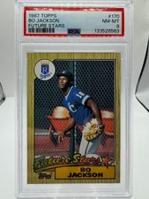 1987 Topps Future Stars #170 BO JACKSON MLB Kansas City Royals PSA 8