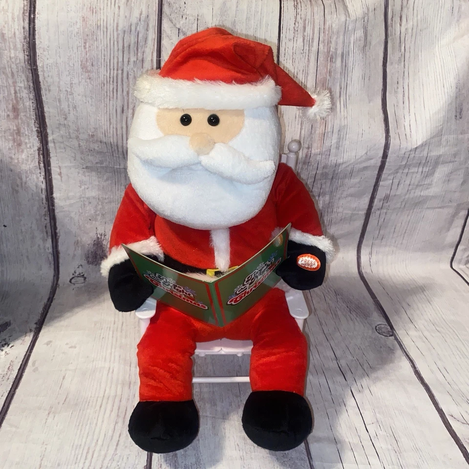 Animated Story Telling Santa Real Rocking Chair Movements 15" Tall Giggles Works Foto 2 de 4