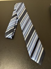 Men's Neck Tie. XMI. Blue Striped Design.