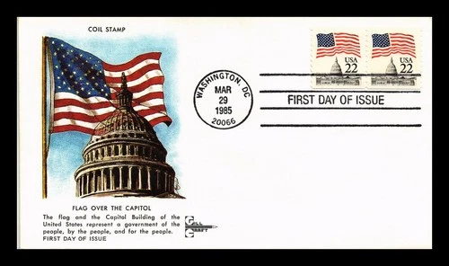 US COVER FLAG OVER CAPITOL FIRST DAY ISSUE GILL CRAFT CACHET